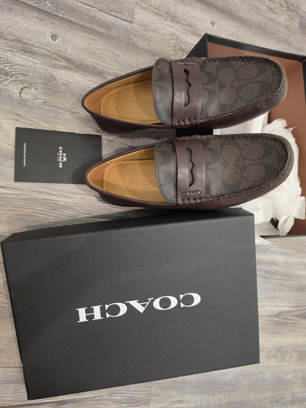 Coach Men’s Brown Signature Penny Loafers